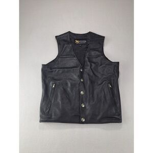 Xelement Vest Men XL Harley Davidson Fort Worth Chapter Leather Black Motorcycle